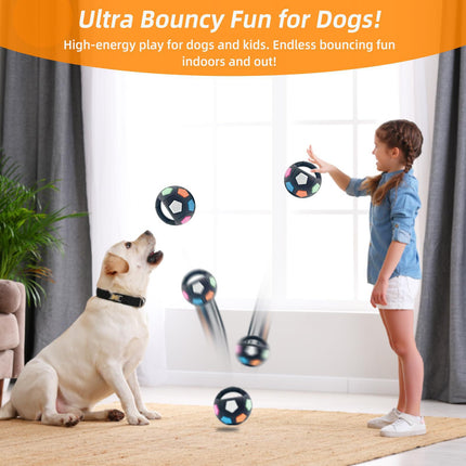 Black and white Dog Toy: Handheld Bouncing Ball with Sound – TPR Material, 13cm Diameter, Bite-Resistant & Floatable for Active Play.