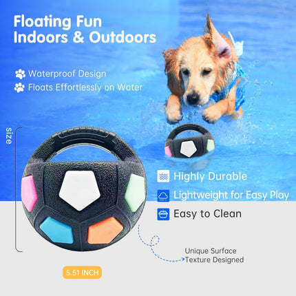 Colorful Dog Toy: Handheld Bouncing Ball with Sound – TPR Material, 13cm Diameter, Bite-Resistant & Floatable for Active Play.