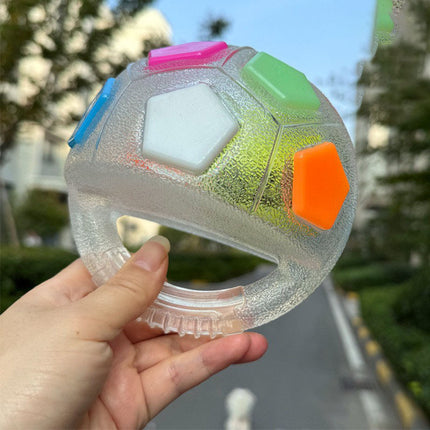 Transparent White Toy: Handheld Bouncing Ball with Sound – TPR Material, 13cm Diameter, Bite-Resistant & Floatable for Active Play.