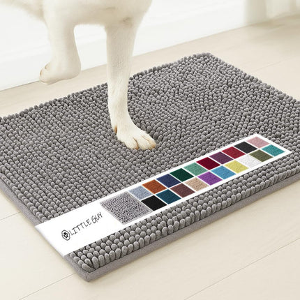 Light grey 50×80 cm Extra-Thick Chenille Floor Mat for Bathrooms and Pet Use – High-Density Absorbent, Non-Slip, Machine-Washable Rug for Dogs and Humans.