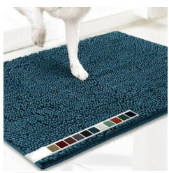 Atlantic Blue 50×80 cm Extra-Thick Chenille Floor Mat for Bathrooms and Pet Use – High-Density Absorbent, Non-Slip, Machine-Washable Rug for Dogs and Humans.