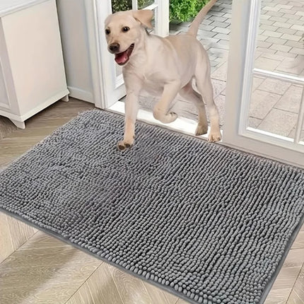 Purple 50×80 cm Extra-Thick Chenille Floor Mat for Bathrooms and Pet Use – High-Density Absorbent, Non-Slip, Machine-Washable Rug for Dogs and Humans.