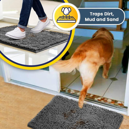 Purple 50×80 cm Extra-Thick Chenille Floor Mat for Bathrooms and Pet Use – High-Density Absorbent, Non-Slip, Machine-Washable Rug for Dogs and Humans.