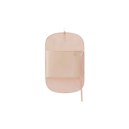 Pink Foldable Hanging Compression Board for Wardrobe Organization – 90×58 cm Ultra-Thin Garment Organizer with Adjustable Side Straps and Top Buckle, Holds Up to 30 Thin Jackets.