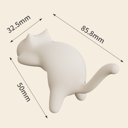 4-Pack Cat-Shaped Desk Hooks - No-Drill Adhesive Mount, Multi-Functional Side Table Organizer for Students & Home Office, Includes Black, Yellow, Pink & White ABS Plastic Hooks.