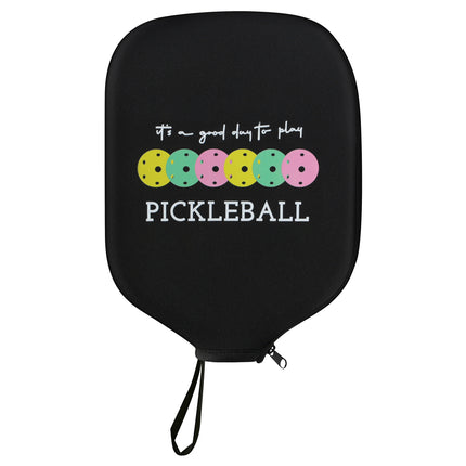 Black Neoprene Pickleball Paddle Cover Protective Case with Fun Graphic Design Durable Beach Tennis Racket Sleeve Bag for Table Tennis Paddles Shockproof Sports Equipment Storage(Style:4).