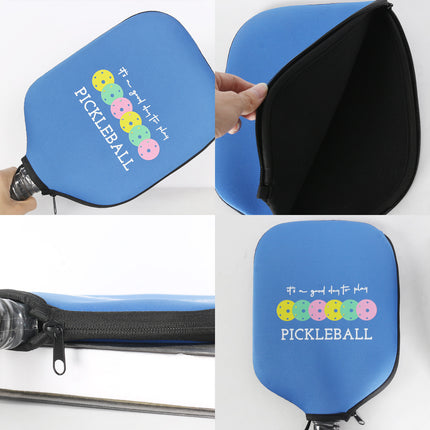Black Neoprene Pickleball Paddle Cover Protective Case with Fun Graphic Design Durable Beach Tennis Racket Sleeve Bag for Table Tennis Paddles Shockproof Sports Equipment Storage(Style:4).