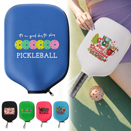 Black Neoprene Pickleball Paddle Cover Protective Case with Fun Graphic Design Durable Beach Tennis Racket Sleeve Bag for Table Tennis Paddles Shockproof Sports Equipment Storage(Style:4).