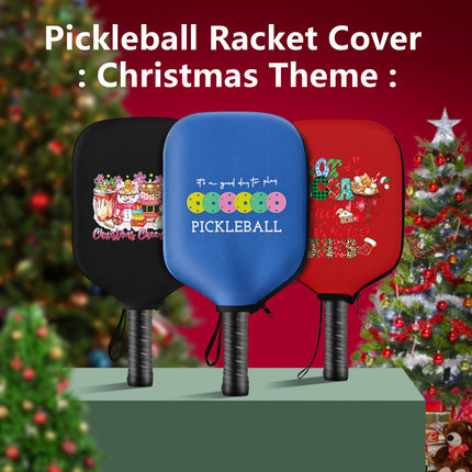 Black Neoprene Pickleball Paddle Cover Protective Case with Fun Graphic Design Durable Beach Tennis Racket Sleeve Bag for Table Tennis Paddles Shockproof Sports Equipment Storage(Style:4).