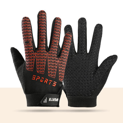 Black and Red Breathable Cycling Gloves for Kids - Non-Slip Silicone Grip, Ice Silk & Shock-Absorbing Sports Mitts (M Size).