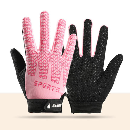 Black and Pink Breathable Cycling Gloves for Kids - Non-Slip Silicone Grip, Ice Silk & Shock-Absorbing Sports Mitts (L Size).