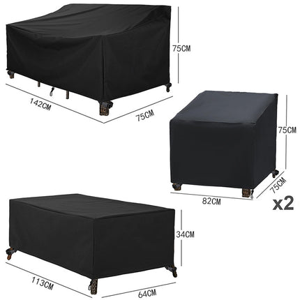 4PCS Large Outdoor Dustproof Furniture Cover Set with Zippered Bag (M Size) - Waterproof and UV-Resistant Garden Sofa, Desk & Chair Protectors.