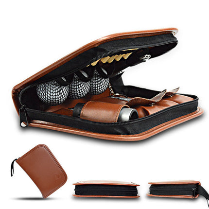 21-Piece Premium Golf Essential Accessory Kit with PU Leather Organizer - Professional Golf Tool Kit Pouch.