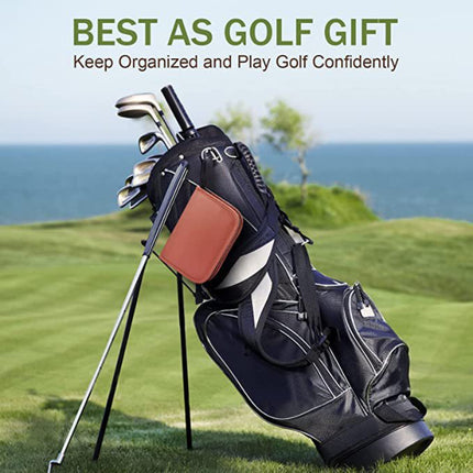 21-Piece Premium Golf Essential Accessory Kit with PU Leather Organizer - Professional Golf Tool Kit Pouch.