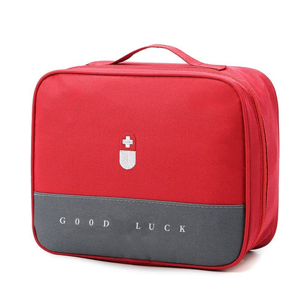 Red Large Capacity Empty First Aid Kit 25 x 14 x 20 CM - Durable Oxford Cloth Emergency Medical Storage Bag for Home Car Camping Travel.