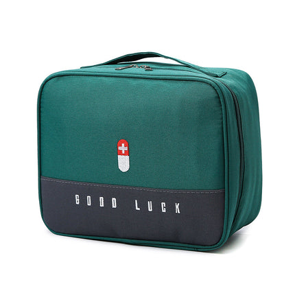 Green Large Capacity Empty First Aid Kit 25 x 14 x 20 CM - Durable Oxford Cloth Emergency Medical Storage Bag for Home Car Camping Travel.