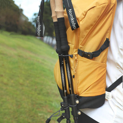 2-Pack Brown Aluminum Alloy Telescopic Trekking Poles with Secure External Lock & Accessory - 3-Section Adjustable Hiking Sticks(65-135cm).