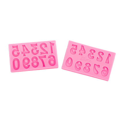 4-Pack Grey Alphabet & Numbers Silicone Fondant Molds - Heat Resistant Cake Decoration & Resin Crafting Tools.