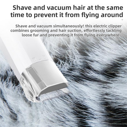 7-in-1 White Multifunctional Pet Grooming Vacuum Kit - Dog Cat Home Barber Shop & Low Noise Shedding Groomer with 1L Large Dust Cup.