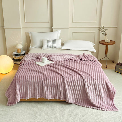 Purple 180 x 200 CM Ultra-Soft Faux Rabbit Fur Plush Sofa Cushion & Bedding Blanket - Luxury Double-Sided Thickened Winter Fleece.