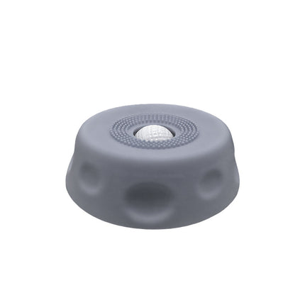 Grey Silicone Dog Liquid Lick Bowl with Floating Fun Ball - Interactive Slow Feeder & Anti-Slip Calming Pet Bowl for Dogs and Cats.