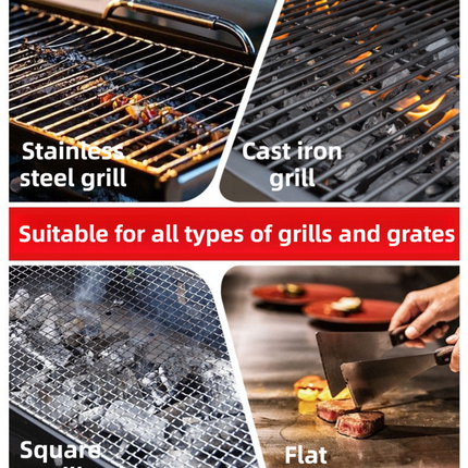3-in-1 Sliver Cordless Electric Grill Cleaner Built-in LED & USB Charging - Waterproof High Power BBQ Cleaning Brush with 2-Speed Setting.