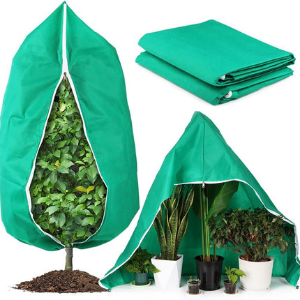 4-Pack Winter Plant Cold Protection Covers with Zipper & Drawstring - Thickened Frost Thermal Blankets and UV Resistant Shrub Jackets (120 x 180 CM).