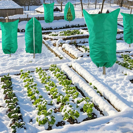4-Pack Winter Plant Cold Protection Covers with Zipper & Drawstring - Thickened Frost Thermal Blankets and UV Resistant Shrub Jackets (120 x 180 CM).