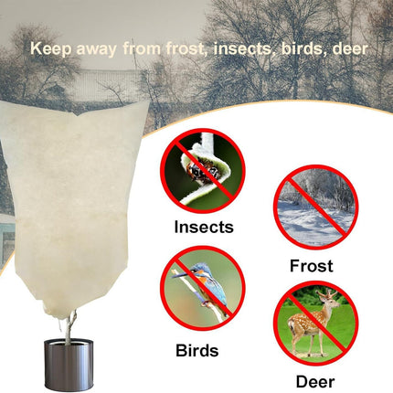 4-Pack Winter Plant Cold Protection Covers with Zipper & Drawstring - Thickened Frost Thermal Blankets and UV Resistant Shrub Jackets (120 x 180 CM).