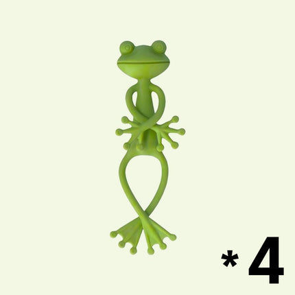 4-Pack Flexible Frog Plant Ties & Multifunctional Organizers - Reusable Weather-Proof Garden Twists and Whimsical Support Hooks.