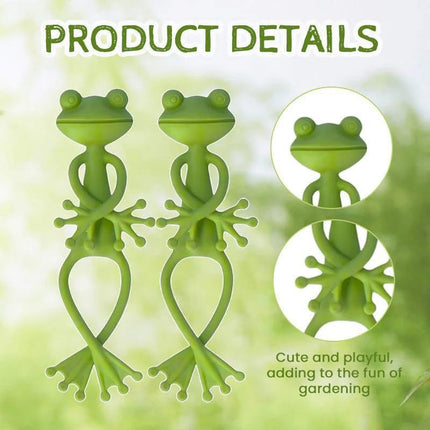 4-Pack Flexible Frog Plant Ties & Multifunctional Organizers - Reusable Weather-Proof Garden Twists and Whimsical Support Hooks.