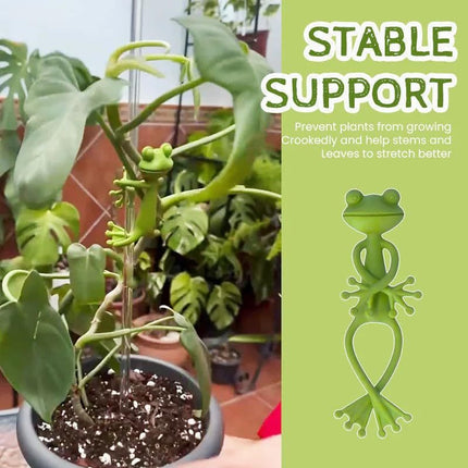 5-Pack Flexible Frog Plant Ties & Multifunctional Organizers - Reusable Weather-Proof Garden Twists and Whimsical Support Hooks.