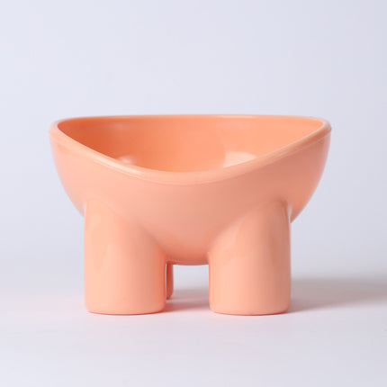 2-Pack Macaron Pink Elevated Pet Bowls with Anti-Tip 4-Leg Base - Ergonomic Tilted Neck Protection Cat Food & Water Bowls.