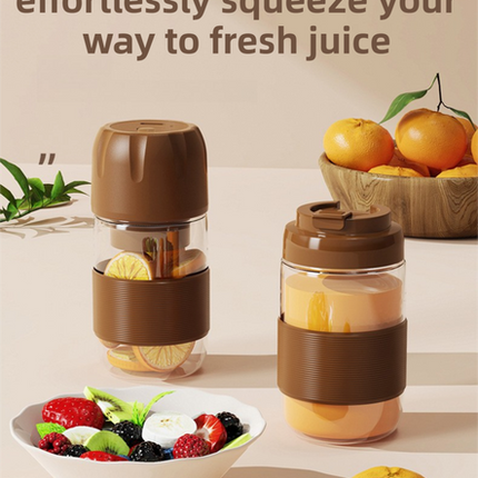 Portable Electric Coffee Bean Grinding Cup & Juicer with Safe Hidden Stainless Steel Blades - 420ML USB Rechargeable Travel Brewer.