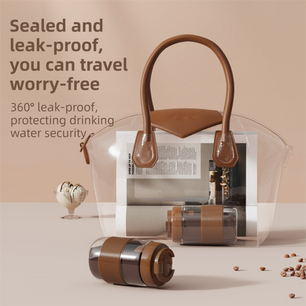 Portable Electric Coffee Bean Grinding Cup & Juicer with Safe Hidden Stainless Steel Blades - 420ML USB Rechargeable Travel Brewer.