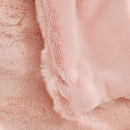 2-Pack Pink Luxury Tuscany Fleece Rabbit Fur Bubble Blanket (45 x 45 CM) - Double-Sided Thickened Soft Plush Bedding & Cushion Cover.