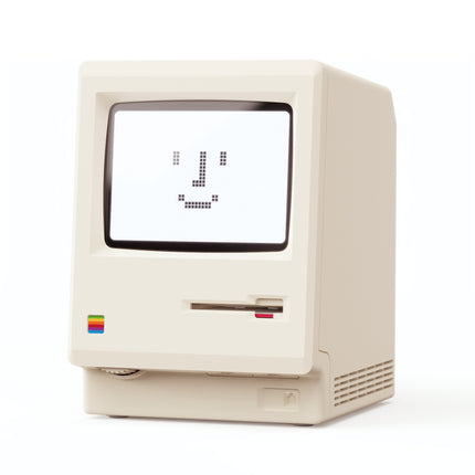 Retro Computer Style Desktop Maclock - Interactive Floppy Disk Switch, 5 Alarm Settings, 3 Display Modes and Stepless Brightness Control.