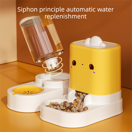 Green  Cat & Dog Automatic Feeder & Waterer Set – 2-in-1 Dry & Wet Separation Station with 2200ml Food & 1000ml Water Capacity.