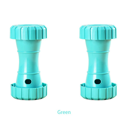 2 Pack（Green）: Cat and Dog Treat Dispenser Toy – Interactive, Durable, Bite-Resistant Slow-Feeder, Dumbbell and Tire-Shaped Pet Toy.