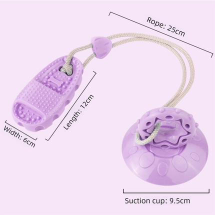 Perple Slipper-Style Dog Toy — Suction Cup Design: Durable, Chew-Resistant Teether for Mental Stimulation, Independent Play, and Energy Expenditure — Pet Dog Chewing Toy.