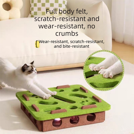 2-piece White cat toy set—featuring square and flower shapes—is an excellent choice for feline entertainment and relaxation. It also serves as a fun maze for kittens and pets, and includes six bells..