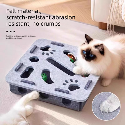 2-piece White cat toy set—featuring square and flower shapes—is an excellent choice for feline entertainment and relaxation. It also serves as a fun maze for kittens and pets, and includes six bells..
