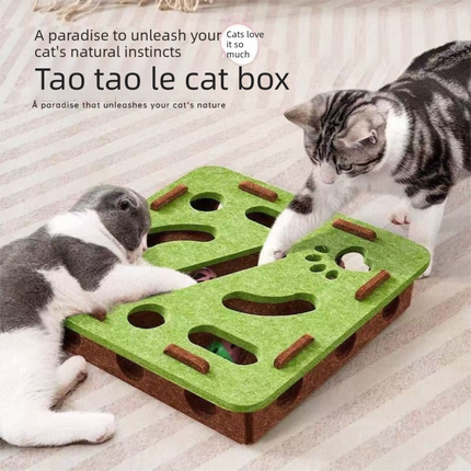 2-piece White cat toy set—featuring square and flower shapes—is an excellent choice for feline entertainment and relaxation. It also serves as a fun maze for kittens and pets, and includes six bells..