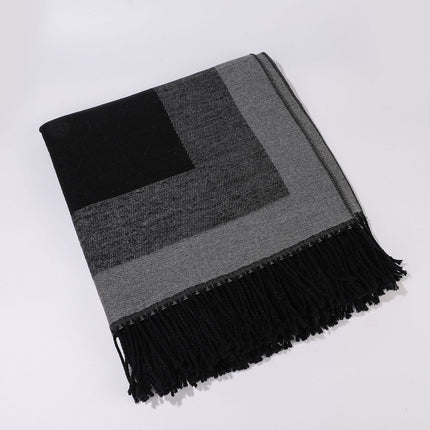 Khaki elegant women's tassel cape shawl scarf, multi-functional all-in-one warm and comfortable winter shawl scarf, convenient for home, travel, and office wear, stylish and beautiful with tassels..
