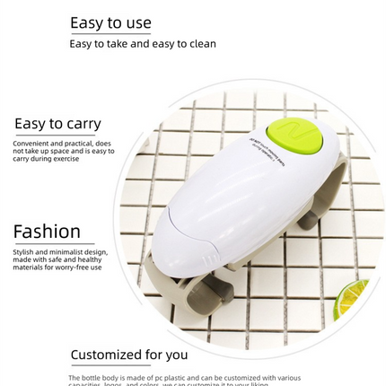 Black Upgraded One-Touch Electric Can Opener — Dual-Handle Design, Automatic Hands-Free Can/Bottle Opener, ABS Material, Battery-Powered (Batteries Not Included), Designed for the Kitchen.