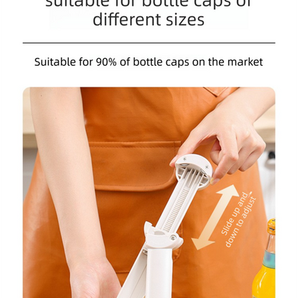 Black Multi-Functional Adjustable Can and Bottle Opener - Heavy Duty Jar Opener for Seniors, Women, and Weak Hands - Easy Grip Kitchen Gadget for Jars, Bottles, and Cans.