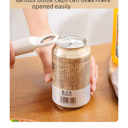 Red Multi-Functional Adjustable Can and Bottle Opener - Heavy Duty Jar Opener for Seniors, Women, and Weak Hands - Easy Grip Kitchen Gadget for Jars, Bottles, and Cans.