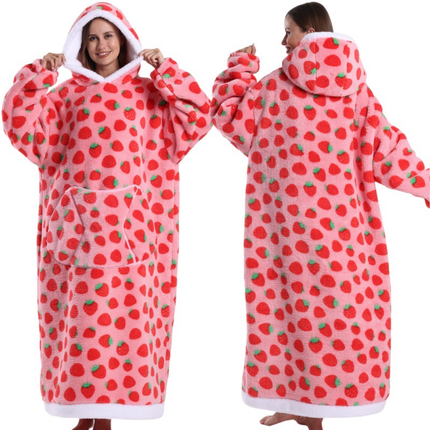 Blue Christmas Edition Oversized Hooded Blanket for Adults - Ultra Soft & Warm Wearable Fleece Throw with Giant Pocket, Perfect for Winter, Christmas & Valentine's Day.