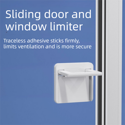 Multifunctional Window & Door Safety Lock (5 Pack) - Punch Free Sliding Track Stopper and Drawer Pull Handle