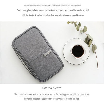 3-pack Large size Blue Travel Document Organiser - Waterproof Oxford Cloth Passport Holder With Multi-Pocket Storage - Portable Card And Cash Wallet For Holidays